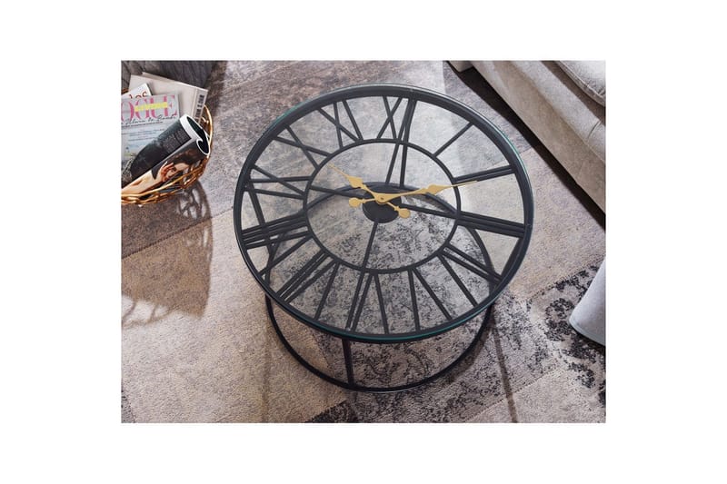 Sohvapöytä Wohnling Pyöreä 60 cm turvalasi kellotyylinen - Huonekalut - Pöytä & ruokailuryhmä - Sohvapöytä