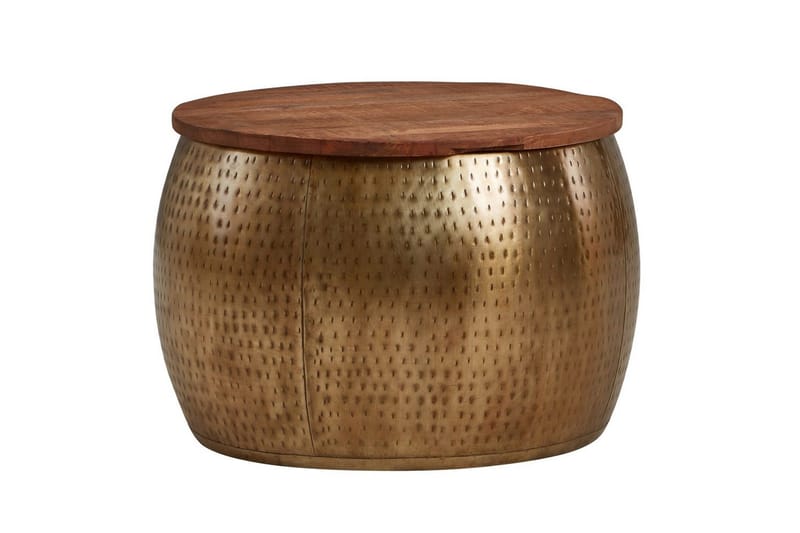 Sohvapöytä Wohnling Pyöreä halkaisija 60 cm säilytystila kiinteä pöytälevy maalaisromanttinen tyyli, undefined