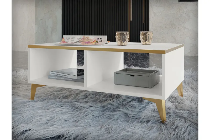 Sohvapöytä Worthing 100 cm - Valkoinen - Huonekalut - Pöytä & ruokailuryhmä - Sohvapöytä