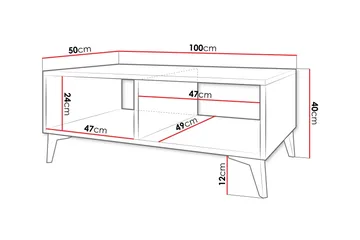 Sohvapöytä Worthing 100 cm - Valkoinen - Huonekalut - Pöytä & ruokailuryhmä - Sohvapöytä