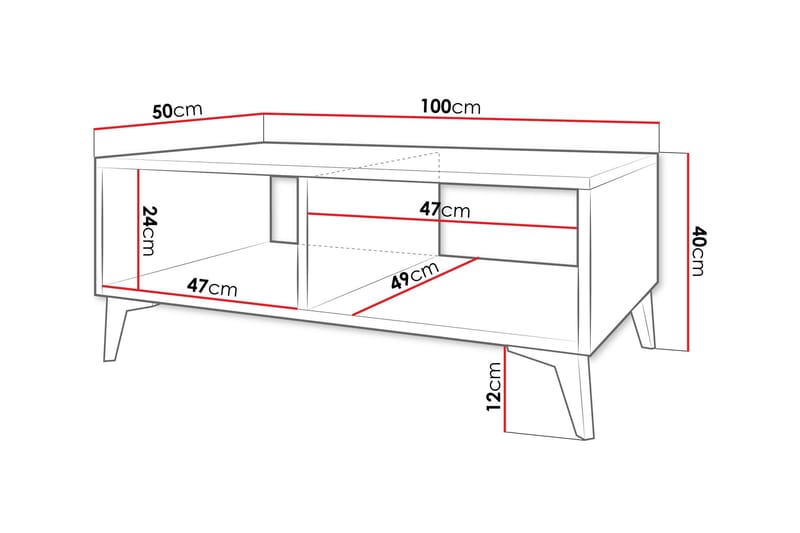 Sohvapöytä Worthing 100 cm - Valkoinen - Huonekalut - Pöytä & ruokailuryhmä - Sohvapöytä