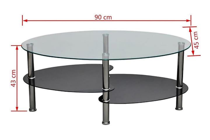 Sohvapöytä yksilöllinen 3-tasoinen muotoilu Musta - Musta - Sohvapöytä