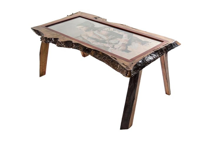 Sohvapöytä Picassa 115 cm kuvalla - Tummanruskea - Sohvapöytä