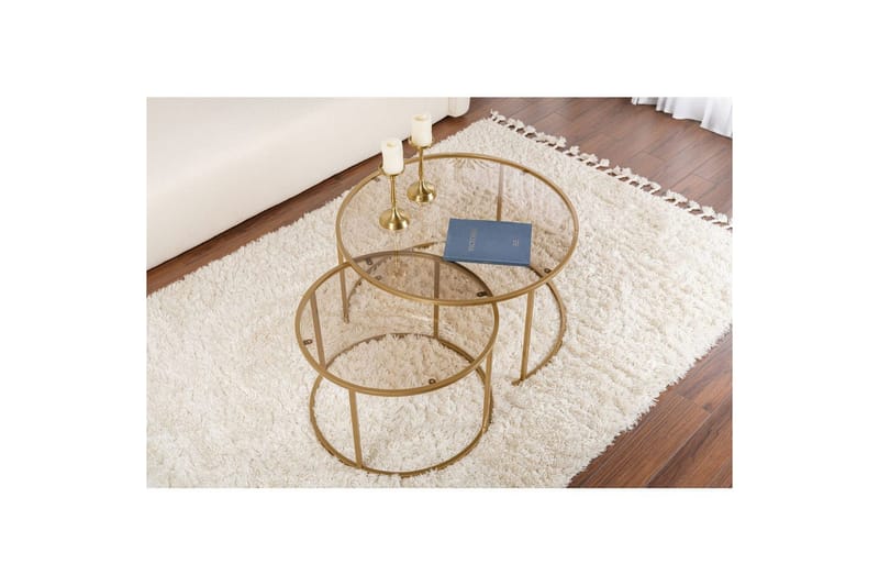 Sohvapöytäsarja - 2 osaa Rikiya Kultapronssi - Kultapronssi - Huonekalut - Pöytä & ruokailuryhmä - Apupöytä & sivupöytä - Sarjapöytä