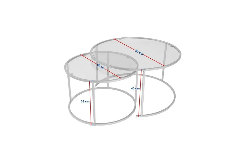 Sohvapöytäsarja - 2 osaa Rikiya Kultapronssi - Kultapronssi - Huonekalut - Pöytä & ruokailuryhmä - Apupöytä & sivupöytä - Sarjapöytä
