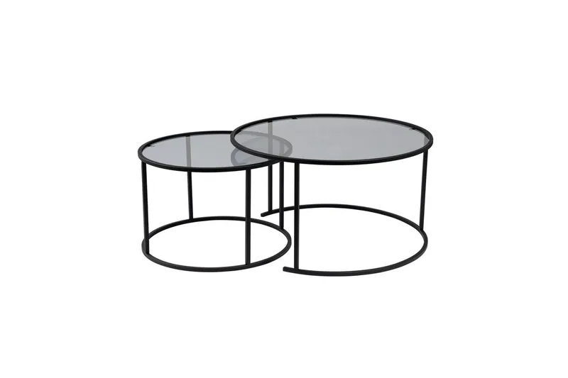 Sohvapöytäsarja - 2 osaa Rikiya Mustanharmaa, Mustanharmaa