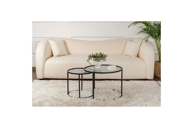 Sohvapöytäsarja - 2 osaa Rikiya pieni Mustanharmaa - Mustanharmaa - Huonekalut - Pöytä & ruokailuryhmä - Apupöytä & sivupöytä - Sarjapöytä