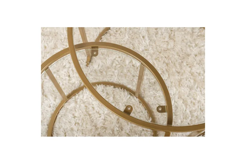 Sohvapöytäsarja - 2 osaa Rikiya pieni Kultatransparentti - Kultatransparentti - Huonekalut - Pöytä & ruokailuryhmä - Apupöytä & sivupöytä - Sarjapöytä