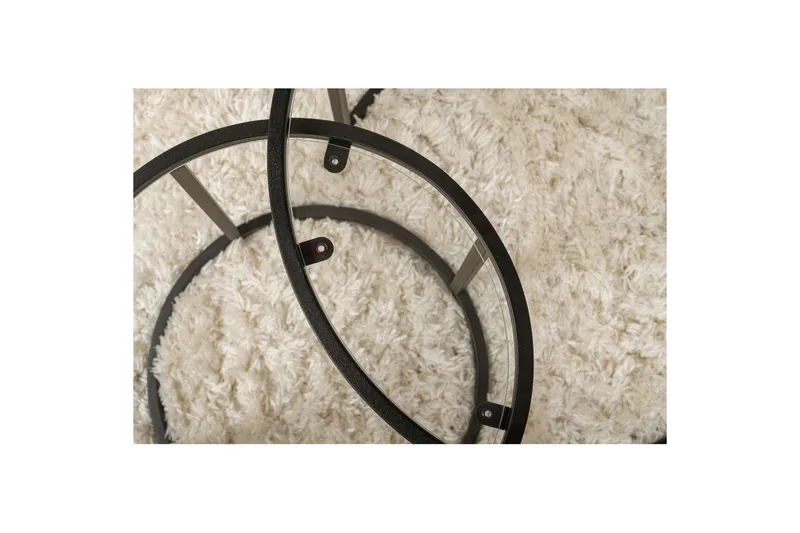 Sohvapöytäsarja - 2 osaa Rikiya pieni Musta läpinäkyvä - Musta läpinäkyvä - Huonekalut - Pöytä & ruokailuryhmä - Apupöytä & sivupöytä - Sarjapöytä