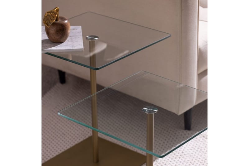 Sohvapöytäsarja Challur Kulta / Läpinäkyvä - Kulta / Läpinäkyvä - Huonekalut - Pöytä & ruokailuryhmä - Apupöytä & sivupöytä - Sarjapöytä