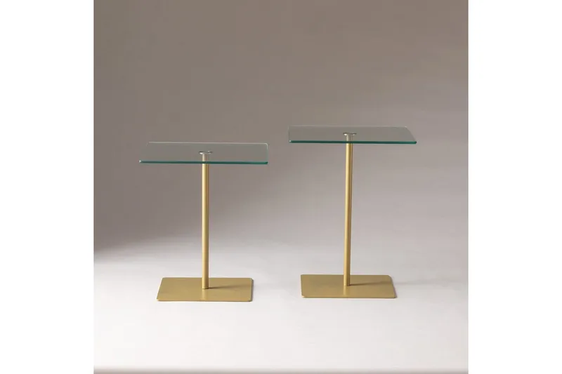 Sohvapöytäsarja Challur Kulta / Läpinäkyvä - Kulta / Läpinäkyvä - Huonekalut - Pöytä & ruokailuryhmä - Apupöytä & sivupöytä - Sarjapöytä