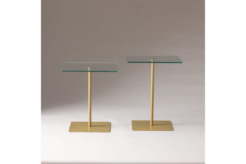 Sohvapöytäsarja Challur Kulta / Läpinäkyvä, Kulta / Läpinäkyvä