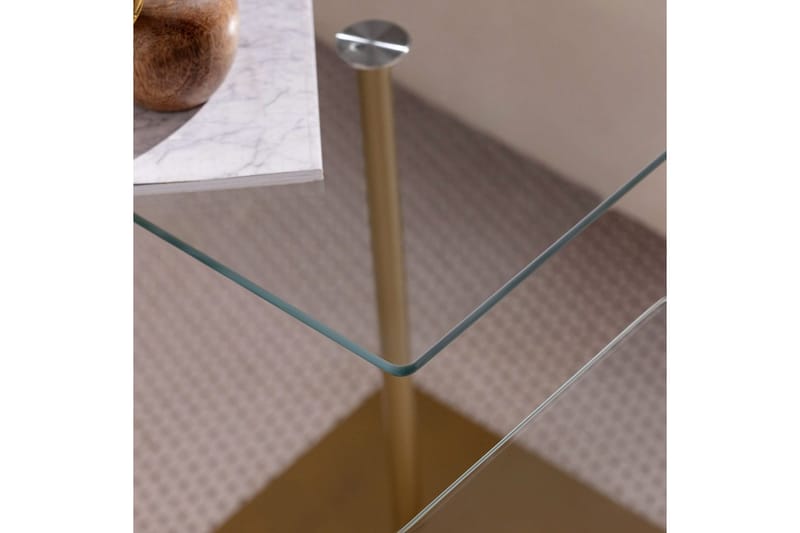 Sohvapöytäsarja Challur Kulta / Läpinäkyvä - Kulta / Läpinäkyvä - Huonekalut - Pöytä & ruokailuryhmä - Apupöytä & sivupöytä - Sarjapöytä