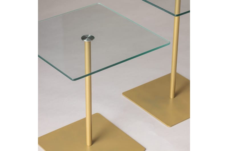 Sohvapöytäsarja Challur Kulta / Läpinäkyvä - Kulta / Läpinäkyvä - Huonekalut - Pöytä & ruokailuryhmä - Apupöytä & sivupöytä - Sarjapöytä