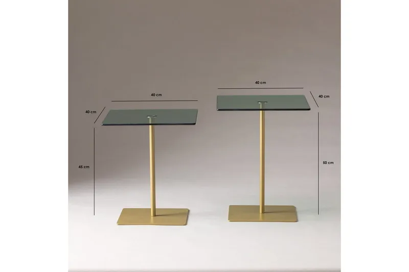 Sohvapöytäsarja Challur Kulta / Vihreä - Kulta / Vihreä - Huonekalut - Pöytä & ruokailuryhmä - Apupöytä & sivupöytä - Sarjapöytä