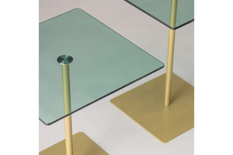 Sohvapöytäsarja Challur Kulta / Vihreä - Kulta / Vihreä - Huonekalut - Pöytä & ruokailuryhmä - Apupöytä & sivupöytä - Sarjapöytä