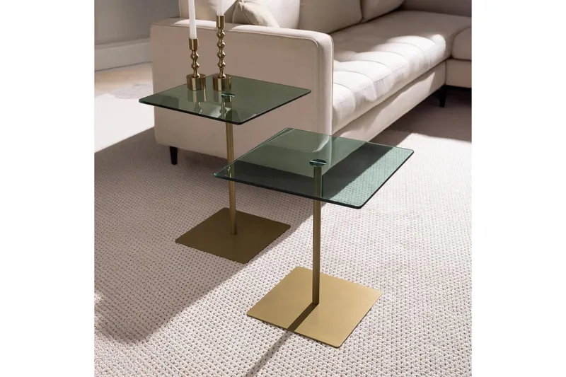 Sohvapöytäsarja Challur Kulta / Vihreä - Kulta / Vihreä - Huonekalut - Pöytä & ruokailuryhmä - Apupöytä & sivupöytä - Sarjapöytä