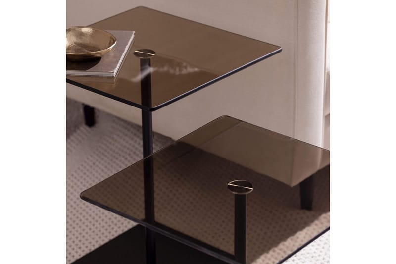 Sohvapöytäsarja Challur Musta / Bronzie - Musta / Bronzie - Huonekalut - Pöytä & ruokailuryhmä - Apupöytä & sivupöytä - Sarjapöytä