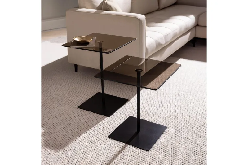 Sohvapöytäsarja Challur Musta / Bronzie - Musta / Bronzie - Huonekalut - Pöytä & ruokailuryhmä - Apupöytä & sivupöytä - Sarjapöytä