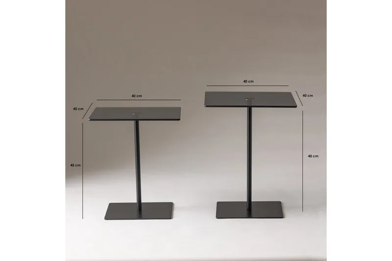 Sohvapöytäsarja Challur Musta / Savu - Musta - Huonekalut - Pöytä & ruokailuryhmä - Apupöytä & sivupöytä - Sarjapöytä