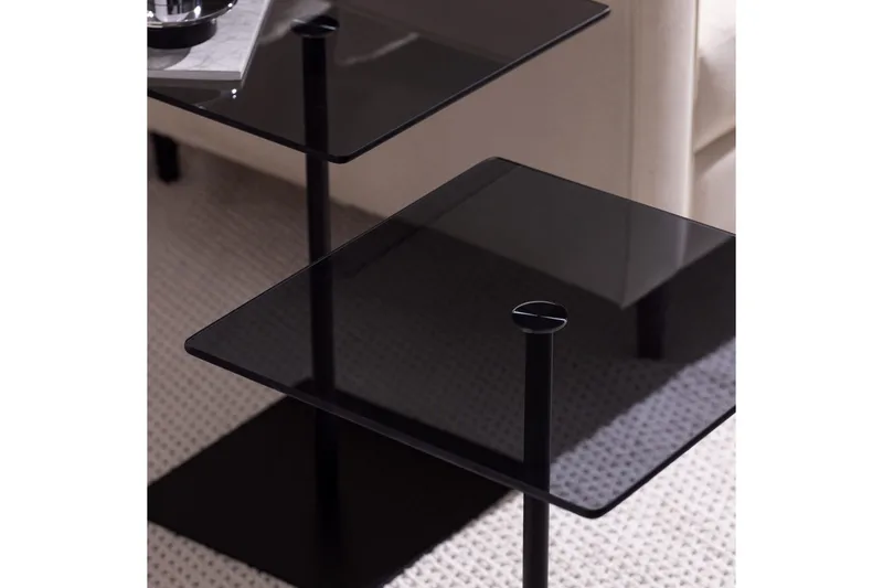 Sohvapöytäsarja Challur Musta / Savu - Musta - Huonekalut - Pöytä & ruokailuryhmä - Apupöytä & sivupöytä - Sarjapöytä