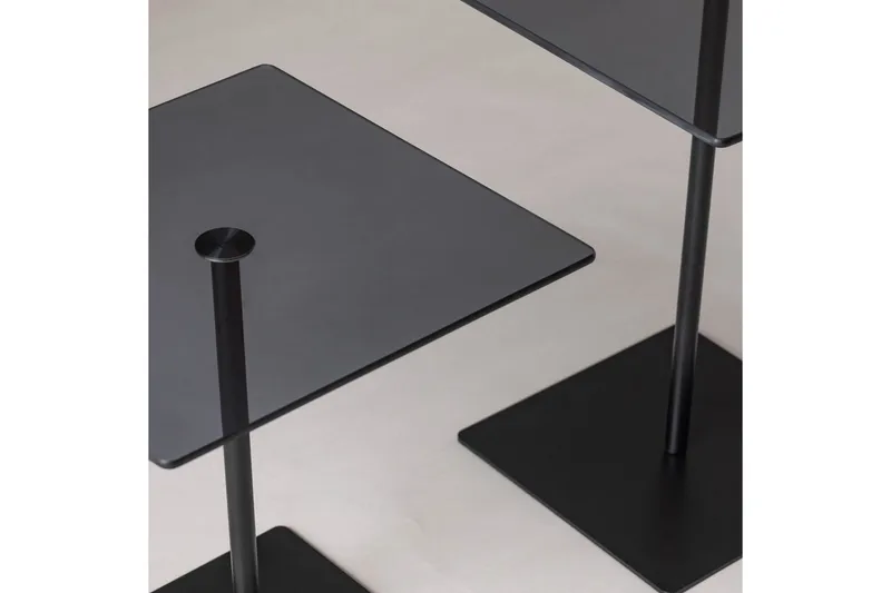 Sohvapöytäsarja Challur Musta / Savu - Musta - Huonekalut - Pöytä & ruokailuryhmä - Apupöytä & sivupöytä - Sarjapöytä