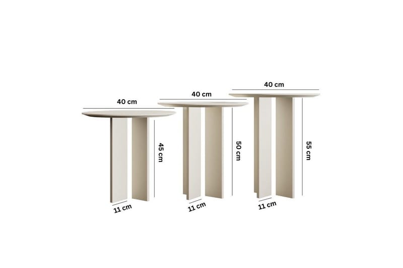 Sohvapöytäsarja Glenure Kerma - Kerma - Huonekalut - Pöytä & ruokailuryhmä - Apupöytä & sivupöytä - Sarjapöytä