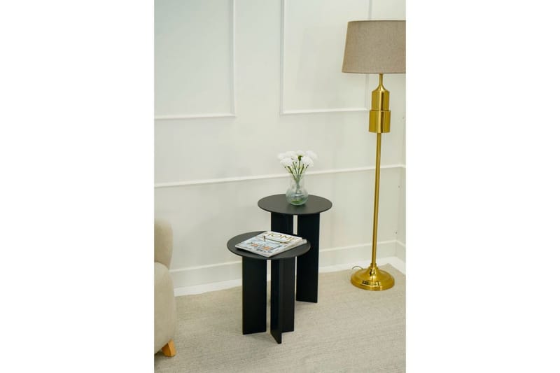 Sohvapöytäsarja Glenure Musta - Musta - Huonekalut - Pöytä & ruokailuryhmä - Apupöytä & sivupöytä - Sarjapöytä