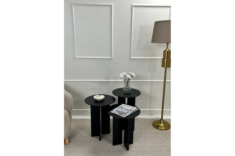 Sohvapöytäsarja Glenure Musta - Musta - Huonekalut - Pöytä & ruokailuryhmä - Apupöytä & sivupöytä - Sarjapöytä