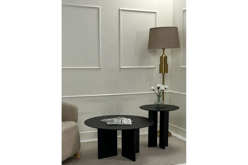 Sohvapöytäsarja Glenure Musta - Musta - Huonekalut - Pöytä & ruokailuryhmä - Apupöytä & sivupöytä - Sarjapöytä