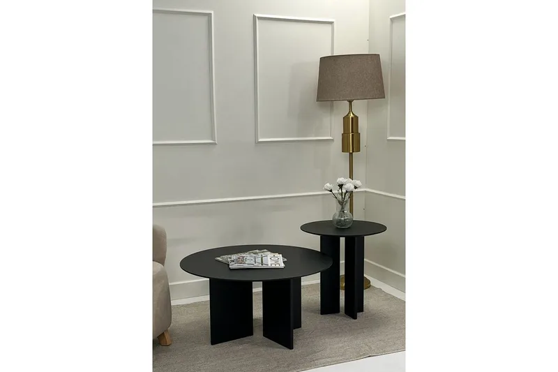 Sohvapöytäsarja Glenure Musta - Musta - Huonekalut - Pöytä & ruokailuryhmä - Apupöytä & sivupöytä - Sarjapöytä