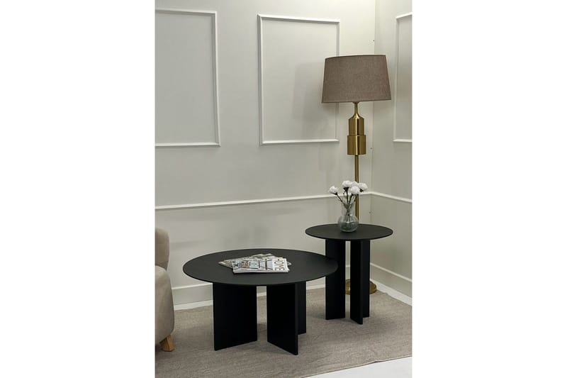 Sohvapöytäsarja Glenure Musta - Musta - Huonekalut - Pöytä & ruokailuryhmä - Apupöytä & sivupöytä - Sarjapöytä