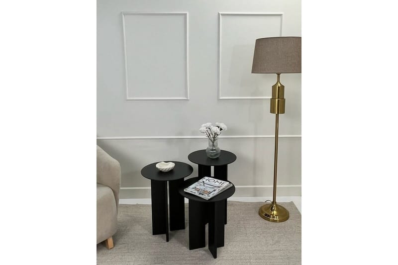 Sohvapöytäsarja Glenure Musta - Musta - Huonekalut - Pöytä & ruokailuryhmä - Apupöytä & sivupöytä - Sarjapöytä