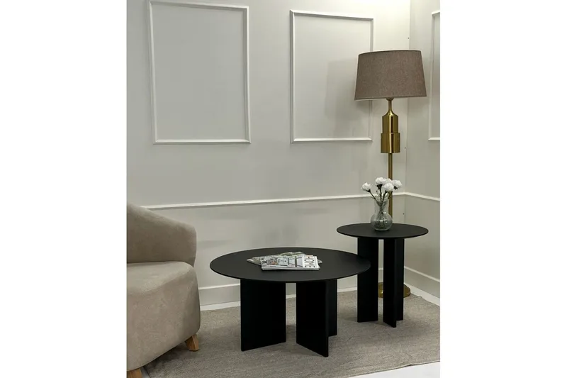 Sohvapöytäsarja Glenure Musta - Musta - Huonekalut - Pöytä & ruokailuryhmä - Apupöytä & sivupöytä - Sarjapöytä