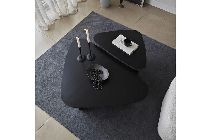Sohvapöytäsarja Jewa Sarja Musta - Musta - Huonekalut - Pöytä & ruokailuryhmä - Apupöytä & sivupöytä - Sarjapöytä