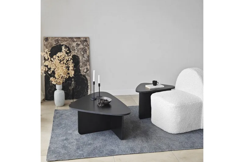 Sohvapöytäsarja Jewa Sarja Musta - Musta - Huonekalut - Pöytä & ruokailuryhmä - Apupöytä & sivupöytä - Sarjapöytä