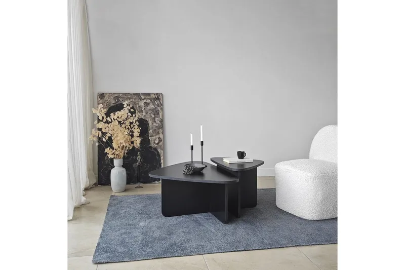 Sohvapöytäsarja Jewa Sarja Musta - Musta - Huonekalut - Pöytä & ruokailuryhmä - Apupöytä & sivupöytä - Sarjapöytä