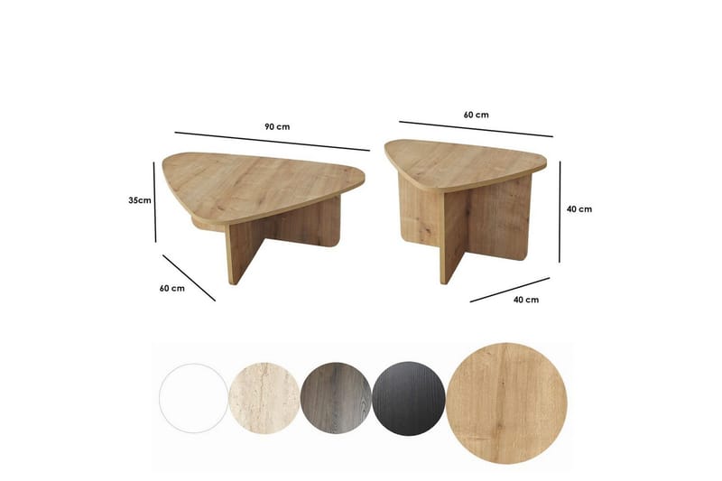 Sohvapöytäsarja Jewa Sarja Safidoniritammi - Safidoniritammi - Huonekalut - Pöytä & ruokailuryhmä - Apupöytä & sivupöytä - Sarjapöytä