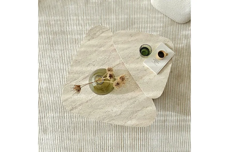 Sohvapöytäsarja Jewa Sarja Travertiini - Travertiini - Huonekalut - Pöytä & ruokailuryhmä - Apupöytä & sivupöytä - Sarjapöytä