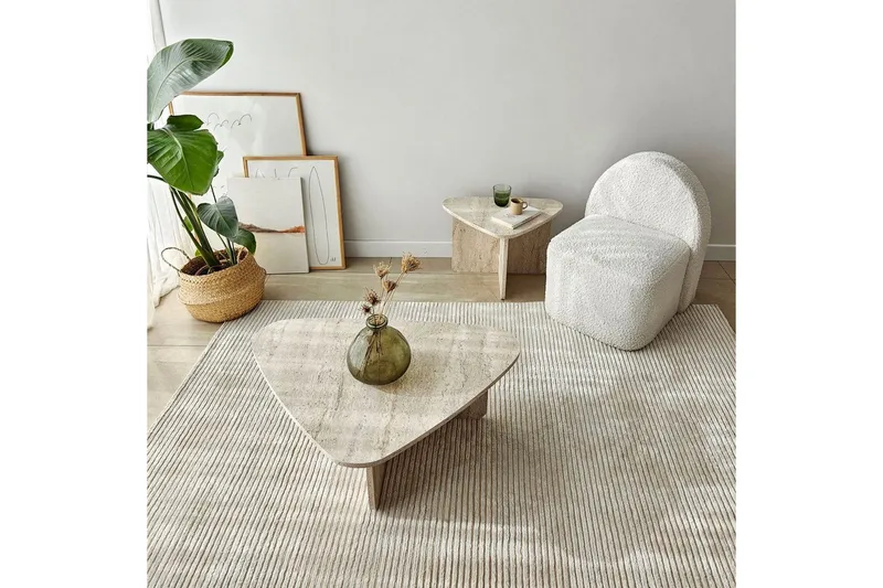 Sohvapöytäsarja Jewa Sarja Travertiini - Travertiini - Huonekalut - Pöytä & ruokailuryhmä - Apupöytä & sivupöytä - Sarjapöytä
