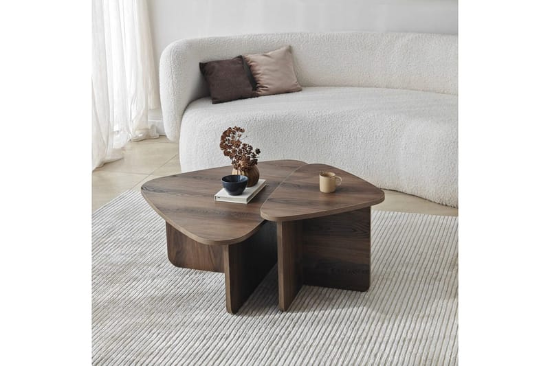 Sohvapöytäsarja Jewa Sarja Pähkinäpuu - Pähkinäpuu - Huonekalut - Pöytä & ruokailuryhmä - Apupöytä & sivupöytä - Sarjapöytä