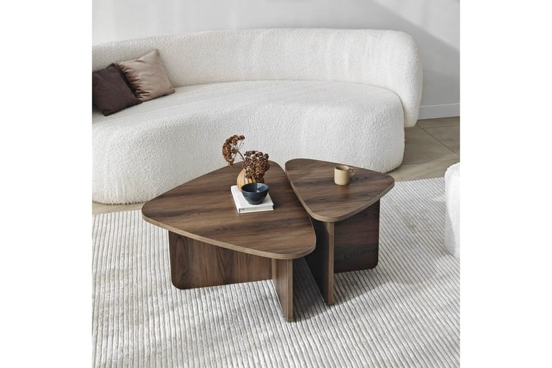 Sohvapöytäsarja Jewa Sarja Pähkinäpuu - Pähkinäpuu - Huonekalut - Pöytä & ruokailuryhmä - Apupöytä & sivupöytä - Sarjapöytä