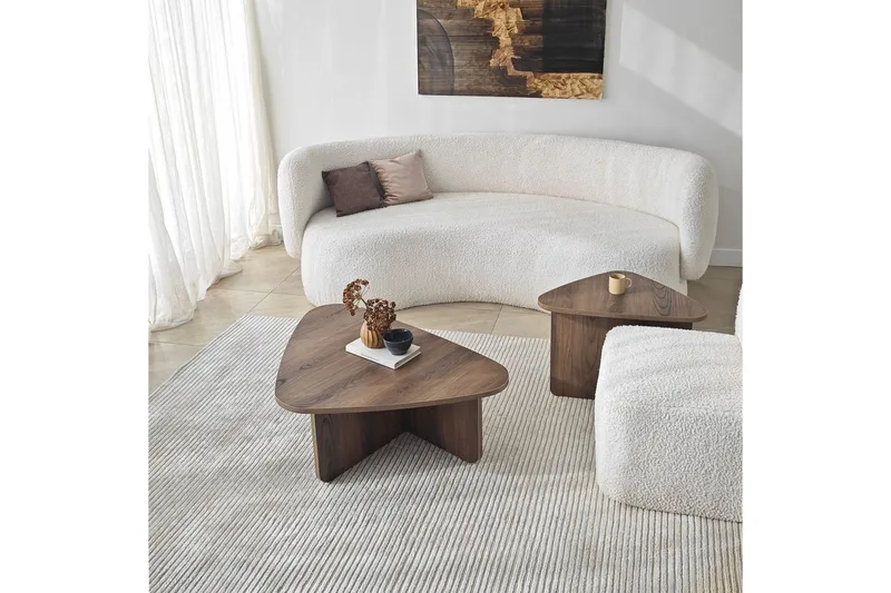 Sohvapöytäsarja Jewa Sarja Pähkinäpuu - Pähkinäpuu - Huonekalut - Pöytä & ruokailuryhmä - Apupöytä & sivupöytä - Sarjapöytä