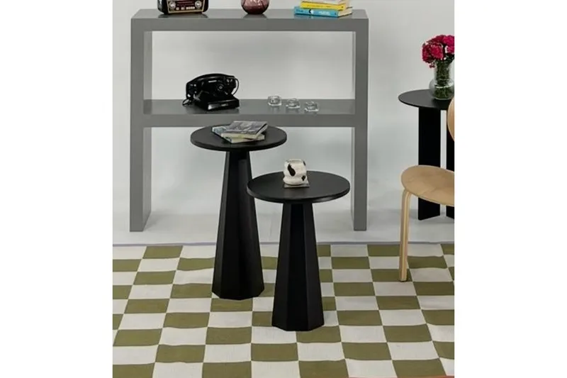 Sohvapöytäsarja Miu Kaksinkertainen Musta - Musta - Huonekalut - Pöytä & ruokailuryhmä - Apupöytä & sivupöytä - Sarjapöytä