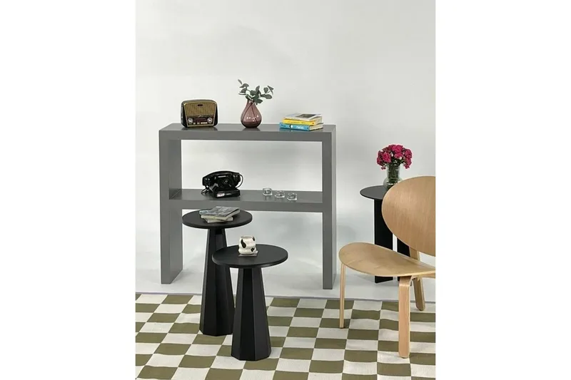 Sohvapöytäsarja Miu Kaksinkertainen Musta - Musta - Huonekalut - Pöytä & ruokailuryhmä - Apupöytä & sivupöytä - Sarjapöytä