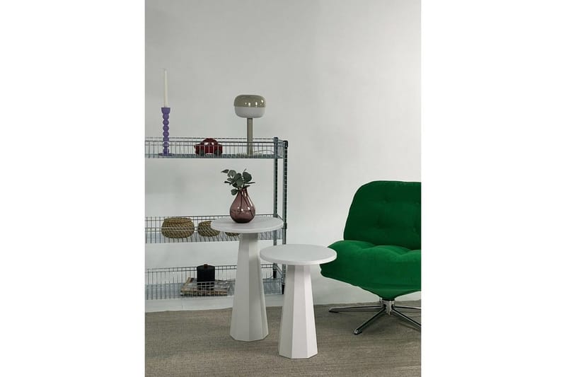 Sohvapöytäsarja Miu Kaksinkertainen Valkoinen - Valkoinen - Huonekalut - Pöytä & ruokailuryhmä - Apupöytä & sivupöytä - Sarjapöytä