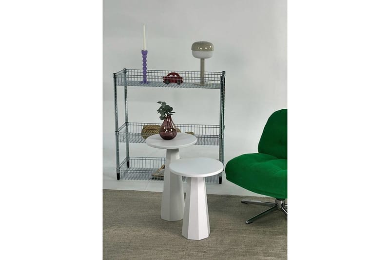 Sohvapöytäsarja Miu Kaksinkertainen Valkoinen - Valkoinen - Huonekalut - Pöytä & ruokailuryhmä - Apupöytä & sivupöytä - Sarjapöytä