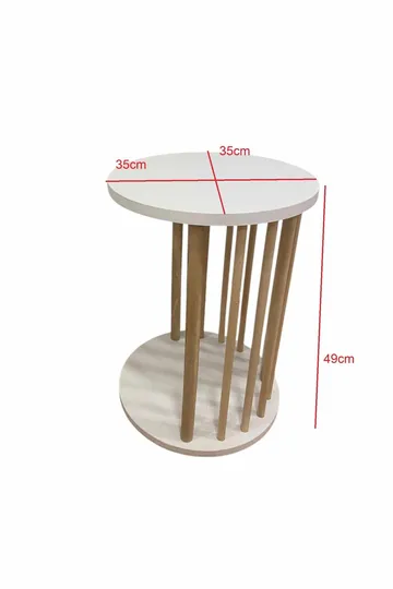 Sohvapöytäsetti Hanah Home Peka Set (90 x 43 x 45 cm) Sapphire-tammi/Valkoinen - Sapphire Oak ja valkoinen - Huonekalut - Pöytä & ruokailuryhmä - Sohvapöytä