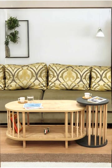 Sohvapöytäsetti Hanah Home Peka Set (90 x 43 x 45 cm) Sapphire-tammi/Antrasiitti - Sapphire Oak/Antrasiitti - Huonekalut - Pöytä & ruokailuryhmä - Sohvapöytä