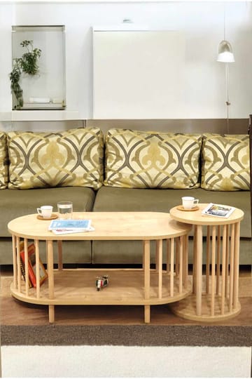 Sohvapöytäsetti Hanah Home Peka Set (90 x 43 x 45 cm) Sapphire Oak - Sapphire Oak - Huonekalut - Pöytä & ruokailuryhmä - Sohvapöytä
